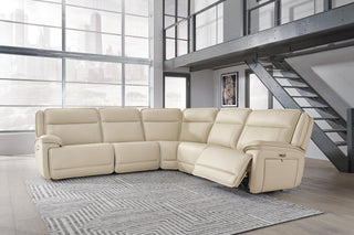 Double Deal 5-Piece Power Reclining Sectional Leather