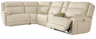 Double Deal 5-Piece Reclining Sectional with Console Leather