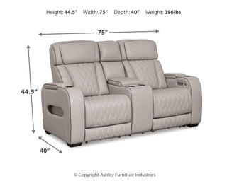 Boyington PWR REC Loveseat/CON/ADJ HDRST Leather