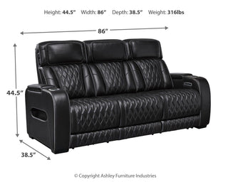 Boyington PWR REC Sofa with ADJ Headrest Leather