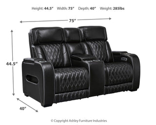 Boyington PWR REC Loveseat/CON/ADJ HDRST Leather