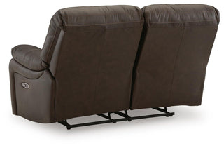 Leesworth Reclining Power Loveseat Leather