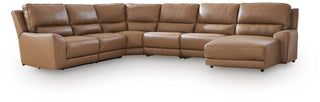 DeepWakes 6-Piece Reclining Sectional with Chaise Leather