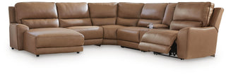 DeepWakes 6-Piece Power Reclining Sectional with Chaise Leather