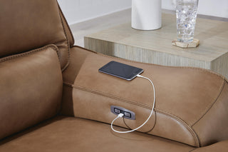 DeepWakes 6-Piece Power Reclining Sectional with Chaise Leather