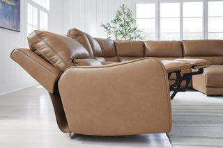 DeepWakes 6-Piece Power Reclining Sectional with Chaise Leather