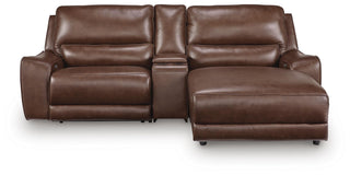 DeepWakes 3-Piece Power Reclining Sectional with Chaise Leather