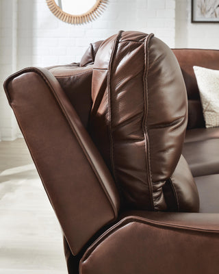 DeepWakes 4-Piece Reclining Sectional with Chaise and Storage Console Leather