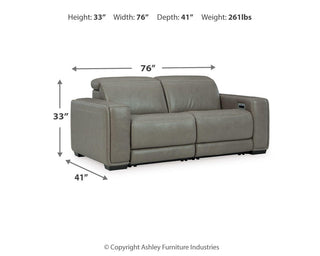 Correze 2-Piece Power Reclining Sectional Leather