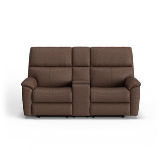Porter Leather Power Reclining Loveseat with Console, Power Headrest, & Lumbar