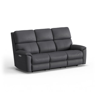 Porter Leather Power Reclining Sofa with Console, Power Headrest, & Lumbar