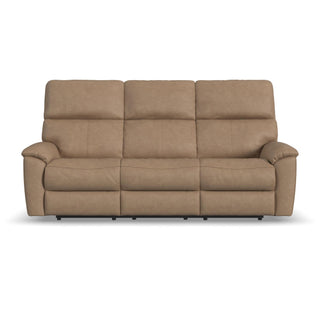 Porter Leather Power Reclining Sofa with Console, Power Headrest, & Lumbar