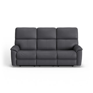 Porter Leather Power Reclining Sofa with Console, Power Headrest, & Lumbar