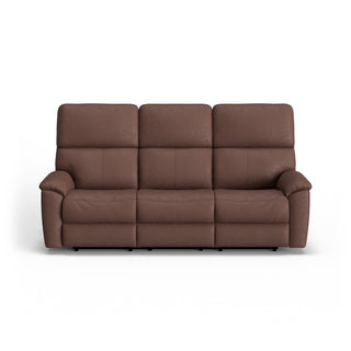 Porter Leather Power Reclining Sofa with Console, Power Headrest, & Lumbar