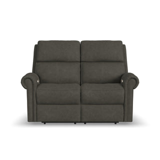 Bernard Leather Power Reclining Loveseat with Power Headrests & Lumbar