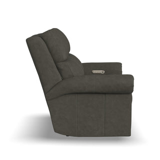 Bernard Leather Power Reclining Loveseat with Power Headrests & Lumbar