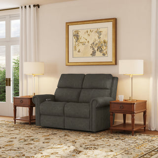 Bernard Leather Power Reclining Loveseat with Power Headrests & Lumbar