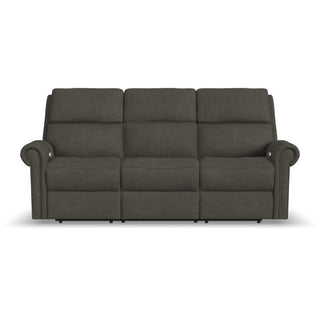 Bernard Leather Power Reclining Sofa with Console, Power Headrests & Lumbar
