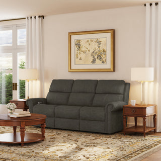 Bernard Leather Power Reclining Sofa with Console, Power Headrests & Lumbar