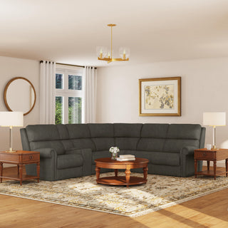Bernard Leather Power Reclining Sectional w/ Power Headrest & Lumbar (B3872-SECTL)