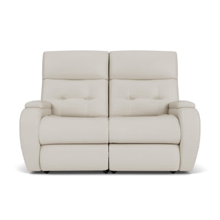 Strait Leather Power Reclining Loveseat with Power Headrests
