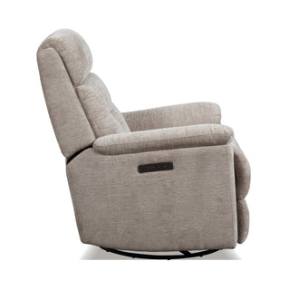 Sophisticated Fabric Perfect Match Power Swivel Gliding Recliner with Power Headrest & Lumbar