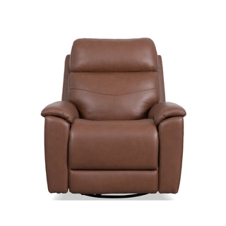 Refined Leather Perfect Match Power Swivel Gliding Recliner with Power Headrest & Lumbar