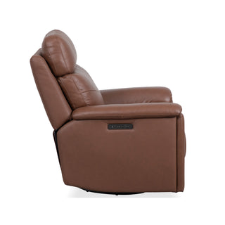 Refined Leather Perfect Match Power Swivel Gliding Recliner with Power Headrest & Lumbar