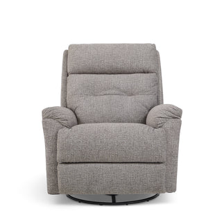 Sophisticated Fabric Power Swivel Gliding Recliner with Power Headrest & Lumbar