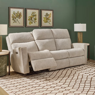 Score Fabric Power Reclining Sofa with Power Headrests & Lumbar