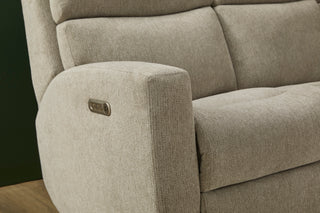 Score Fabric Power Reclining Sofa with Power Headrests & Lumbar