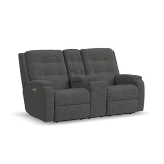 Arlo Fabric Power Reclining Loveseat with Console & Power Headrests & Lumbar