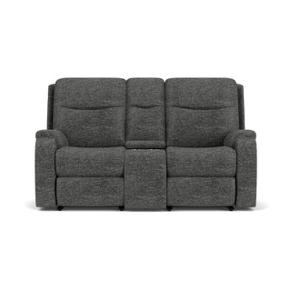 Penn Fabric Power Reclining Loveseat with Console & Power Headrests & Lumbar