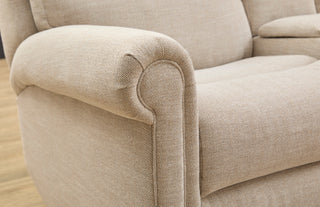 Bernard Fabric Power Reclining Loveseat with Console, Power Headrest, & Lumbar