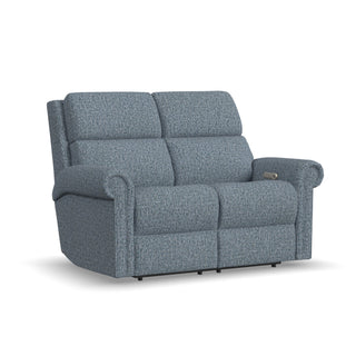 Bernard Fabric Power Reclining Loveseat with Power Headrest & Lumbar