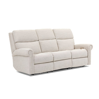 Bernard Fabric Power Reclining Sofa with Console, Power Headrest, & Lumbar