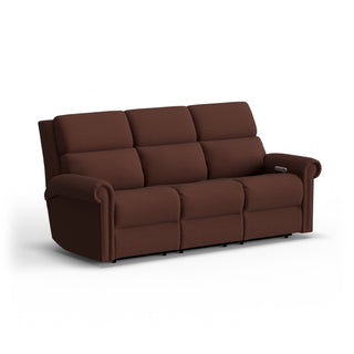 Bernard Fabric Power Reclining Sofa with Console, Power Headrest, & Lumbar