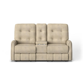 Devon Fabric Reclining Loveseat with Console