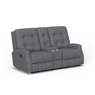 Devon Fabric Power Reclining Loveseat with Console