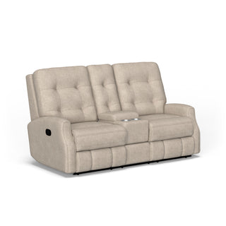 Devon Fabric Reclining Loveseat with Console