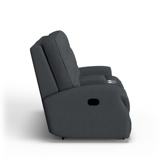 Devon Fabric Reclining Loveseat with Console