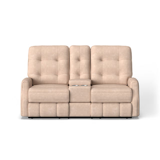 Devon Fabric Power Reclining Loveseat with Console & Power Headrests