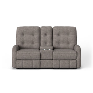 Devon Fabric Power Reclining Loveseat with Console & Power Headrests