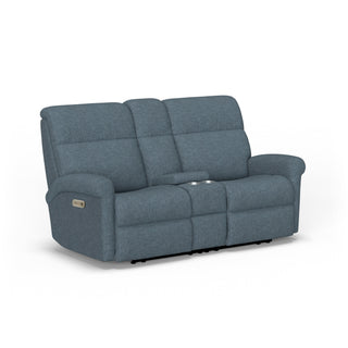 Davis Fabric Power Reclining Loveseat with Console & Power Headrests