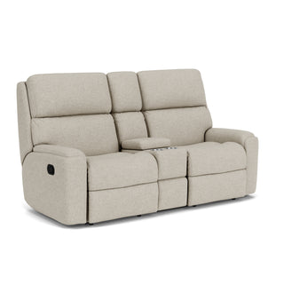 Rio Fabric Reclining Loveseat with Console