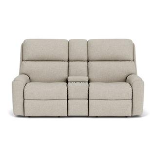 Rio Fabric Reclining Loveseat with Console