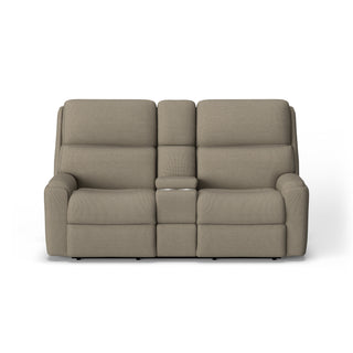 Rio Fabric Power Reclining Loveseat with Console
