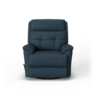 Sophisticated Leather Power Swivel Gliding Recliner with Power Headrest & Lumbar