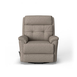 Sophisticated Leather Power Swivel Gliding Recliner with Power Headrest & Lumbar