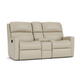 Catalina Leather Reclining Loveseat with Console